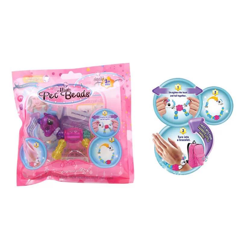 Cuentas Mágicas para Mascotas Pulseras de Amuletos de Animales Diy Pulsera de Mascota Transformable Creativa Juguete Lindo Coleccionable Regalo Para Niñas