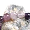Natürlicher Edelstein Lila Fluorit Perlen 8mm Rund Kugel Strang Armband Frau Handarbeit Schmuck Unikat Geschenk