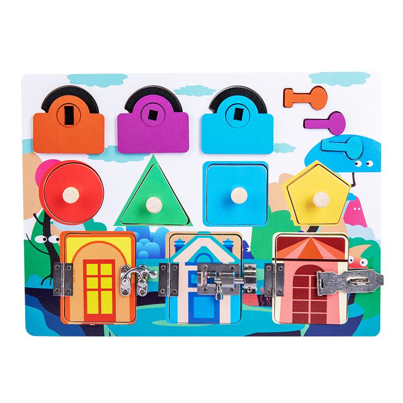Montessori Busy Board: Early Education Toy for Shape, Color Recognition & Intelligence Training