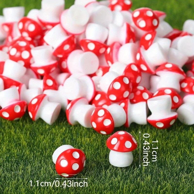 

50Pcs Tiny Resin Mushroom Mini Mushrooms Miniature Figurines for Micro Garden Landscape Crafts Decoration Light Grey