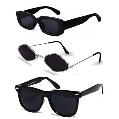 Sheomy Unisex-Kombi-Angebot, 3er-Pack Sonnenbrillen in Weiß und Schwarz, Candy MC Stan, Retro-Vintage, schmale Sonnenbrille für Damen und Herren, MC Stan -23