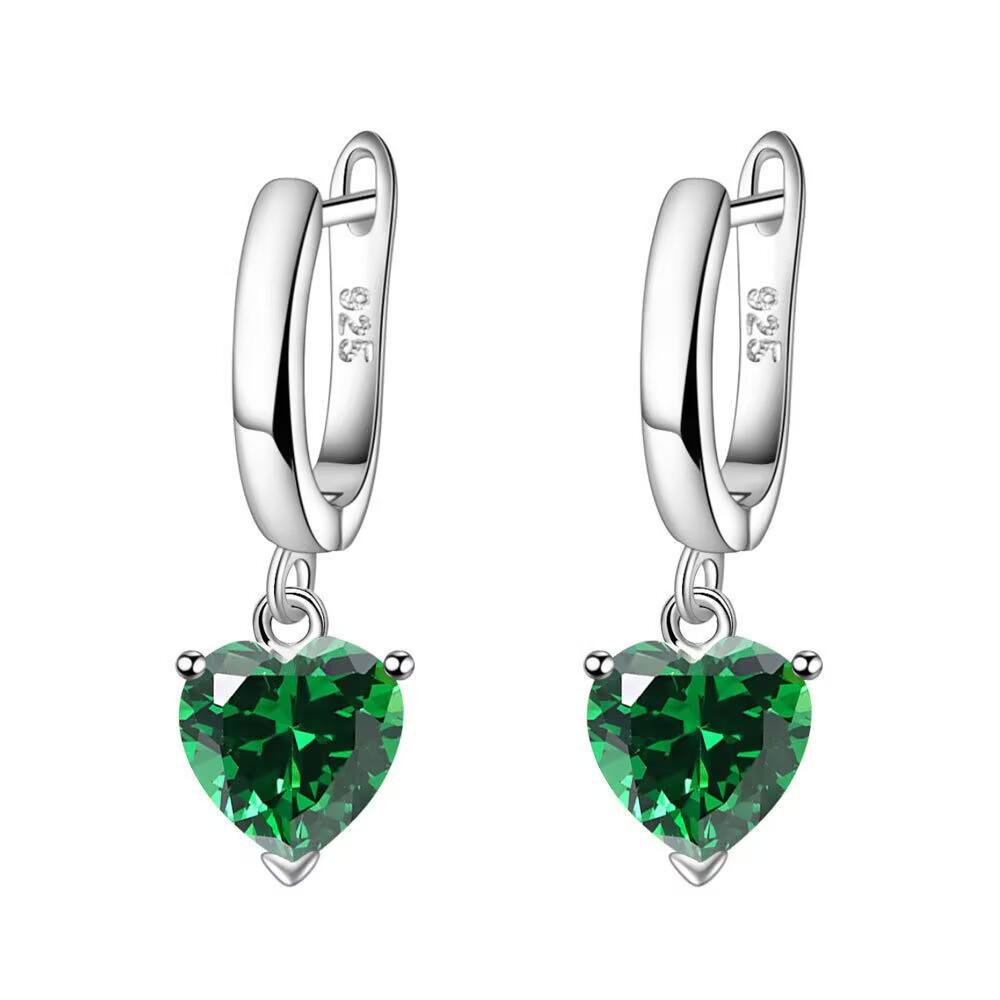 Heart-Shaped Zircon Jewelry Set: Earrings, Necklace & Open Ring - Elegant and Luxurious Fashion Accessories