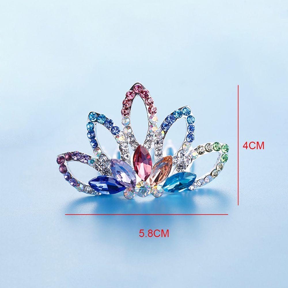 Kids Gift Princess Hairclip Hairpin Tiara Crown Hair Comb Crystal Rhinestone Hair Jewelry Flower
