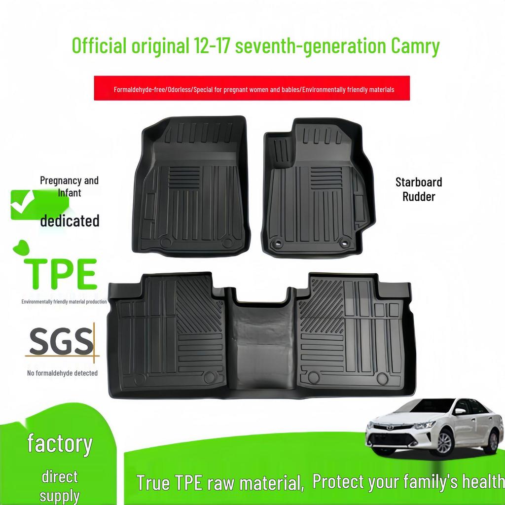 Covorașe de podea TPE personalizate pentru Toyota Camry 2012-2017 (a 7-a gen) Volan pe dreapta
