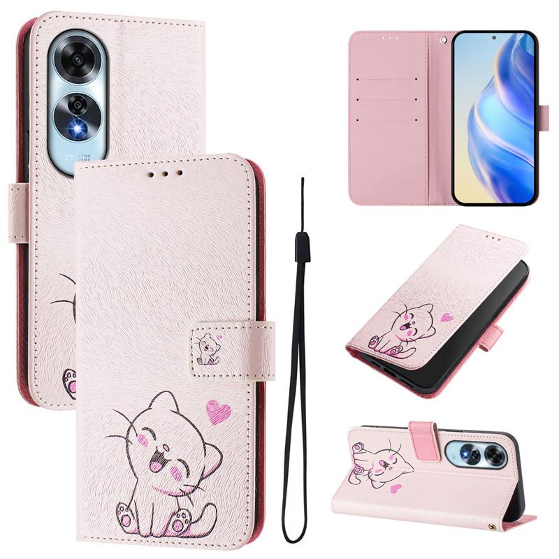 Luxury Flip Leather Case For OPPO A40 A40m Flip Cover On For OPPO A40 A60 4G A77 A97 5G Fundas Wallet Bags Flower Cases Shell