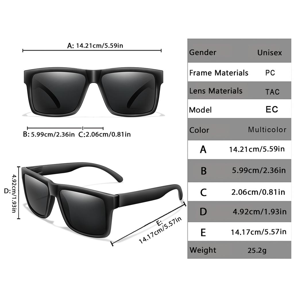 Men And Women Sunglasses Classic Square Shades With Uv Protection For Outdoor Cycling Fishing Driving Colorful Lens