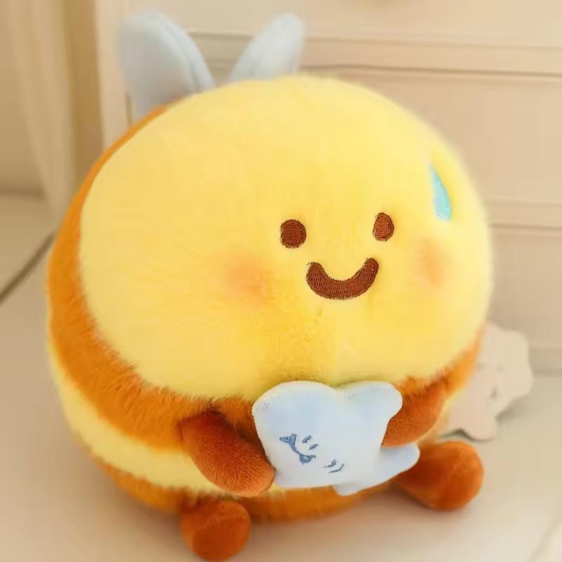 20cm Cute Sha Bee Plush Toys Pendant Cai Bee Plush Super Soft Honey Jar Plush Doll Bed Sleep Pillow Birthday Gifts for Kids