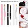 Ny Poly Nail Gel Brush Picker med to endestykker 2 I 1 design neglebørste og spatel Rustfritt stål Gel for negleforlengelse Gelverktøy