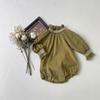 Infant Corduroy Jumpsuit with Flower Collar - Long Sleeve Spring/Autumn Style for Baby Girls