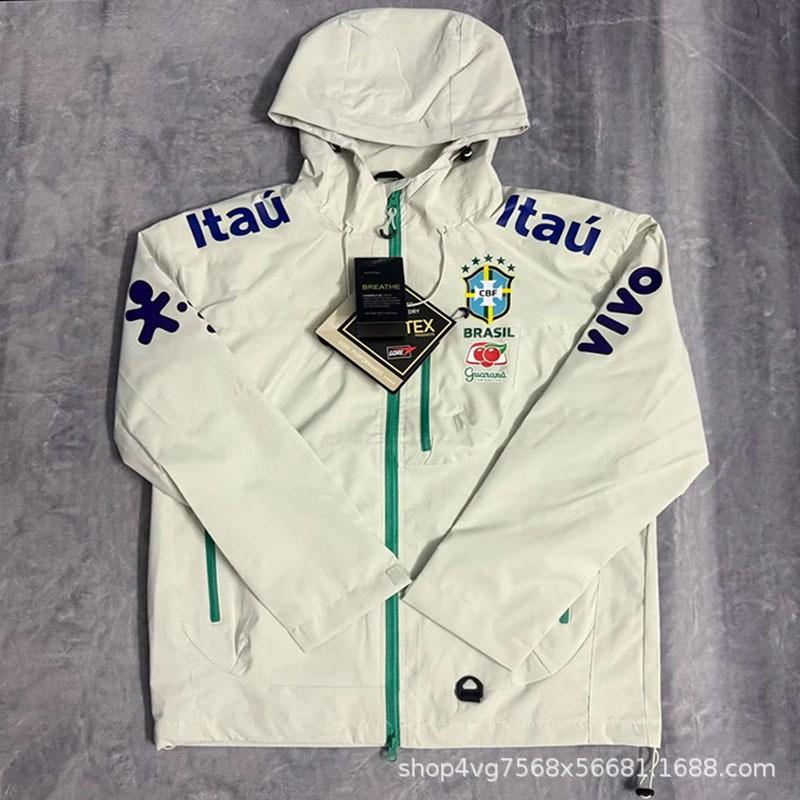 Unisex Kapuzen-Windbreaker Jacke mit langen Ärmeln Fußball Training Laufen Sport Outdoor Gebrauch Medium gray