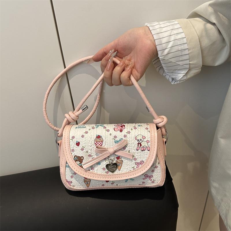 Fashion lace high-end sense niche shoulder bag women's new sweet personality printing casual versatile messenger bag