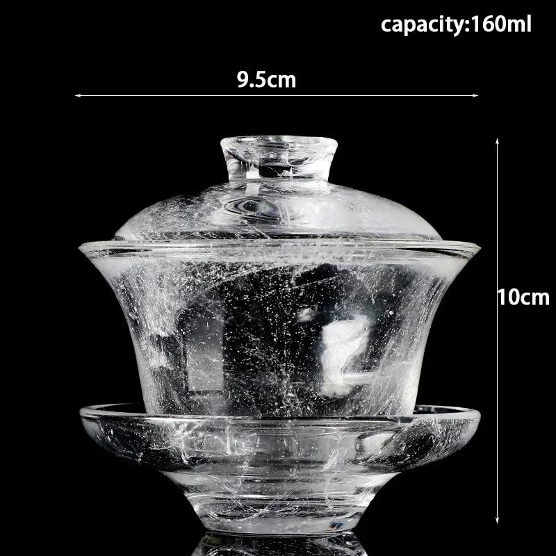 Snow Crystal Glass Tureen Glazed Tea Maker Kung Fu Tea Set High-grade Cup Large Transparent Built Lamp Best Gift