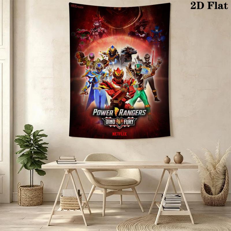 Power Rangers Galactic Heroes Unite Tapestry Wallmounted Fashion Print Wall Covering Decoration Soft Homestay Soft Decoration Tapestry