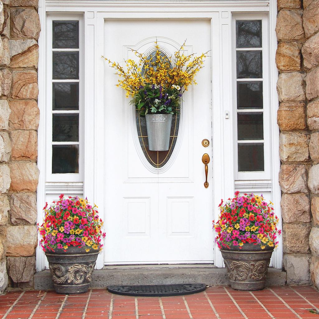Fake Flowers Outdoor UV Resistant Faux Plants for Outside Yard Wedding Indoor Home Kitchen Farmhouse Decor Artificial Plants