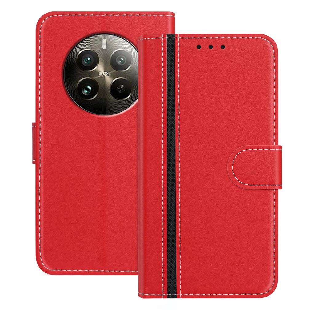 For Realme 12 Pro 5G Phone Cases Wallet Stand Color Splicing Leather Cover with Magnetic Clasp