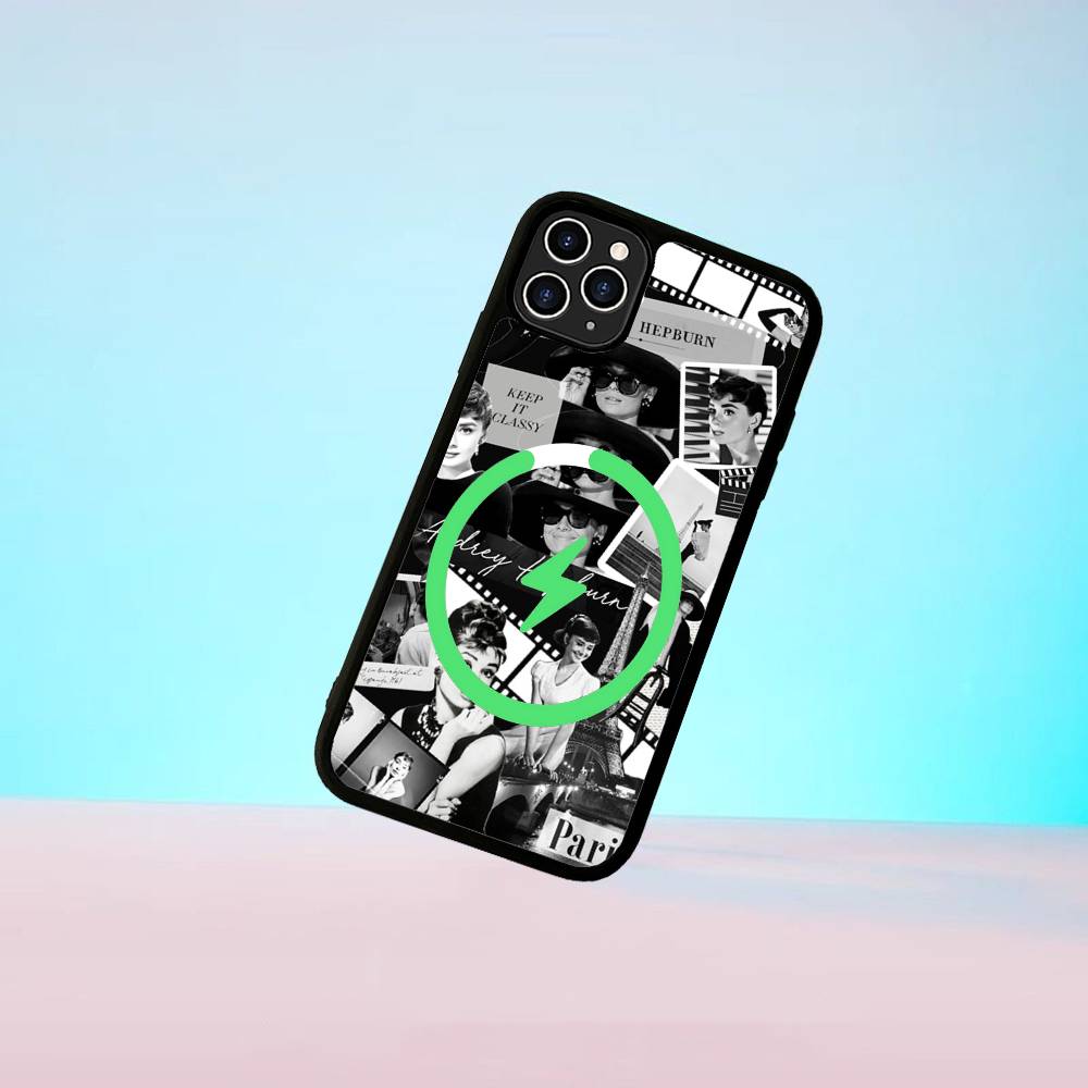 

Actress A-Audrey H-Hepburn For Magsafe Magnetic Phone Case For IPhone 17 16 15 14 13 12 11 Plus Pro Max PC+TPU Cover iPhone 12 pro