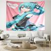 Custom Name Hatsune Miku Print Tapestry, Backdrop, Easy Setup, Ideal for Bedroom, Office & Living Room, with Aesthetic Wall Hanging Decor.