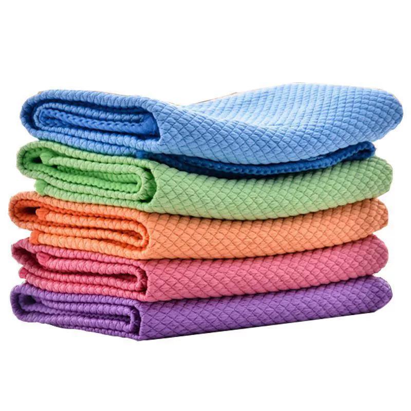 

5/10PC Microfiber Washing Dish Cloth Cleaning Towel Super Absorbable Window Glass Cleaning Cloth Kitchen Anti-grease Wiping Rags 3pcs