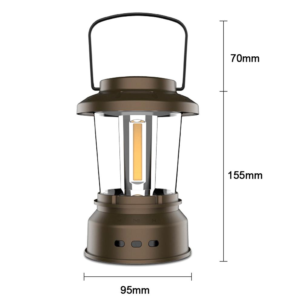 Portable Outdoor Retro Lantern Camping BT Speaker Light Tent Lamp USB Rechargeable Night Handhel
