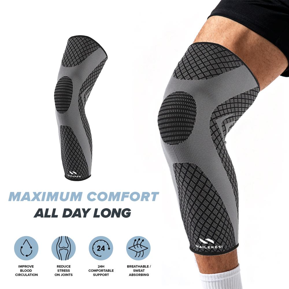

1Pcs Leg Sleeve – Full Length Long Leg Sleeve For Leg Pain Relief & Muscle Recovery, Helps Reduce Swelling & Inflammation, Promo XL