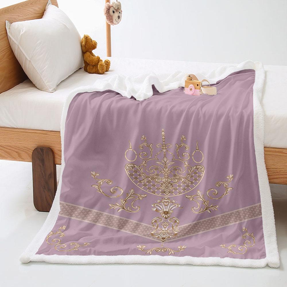 Ethnic pattern 2D digital printing thickened lamb wool crystal fleece blanket blanket