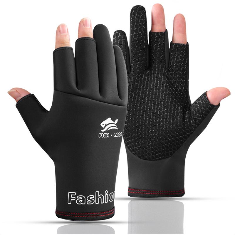Men s Waterproof Anti-Puncture Winter Fishing Gloves - Warm, Fingerless, Anti-Slip, Ideal for Ice and Fly Fishing