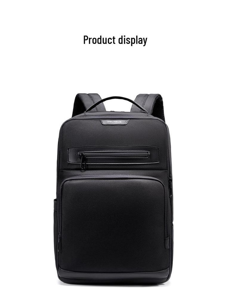 Men's High-End Expandable Backpack: Business Travel Laptop Bag, Lightweight and Stylish