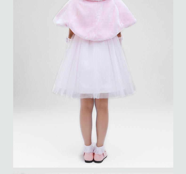 Children's Wool Cape Shawl Cloak - Autumn/Winter Outerwear for Girls