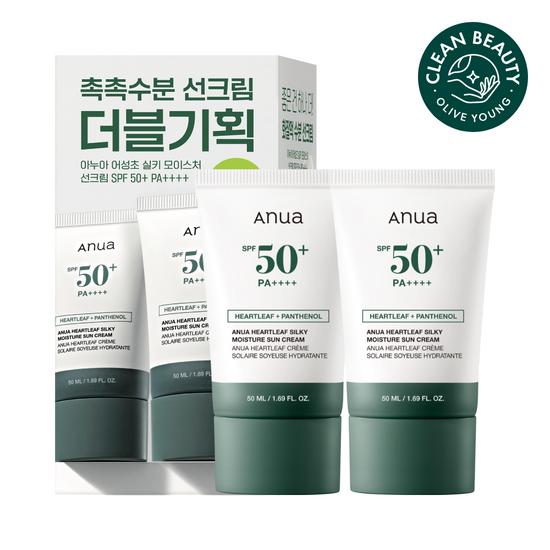 Anua Heartleaf Silky Moisture Sun Cream (50ml) – Non-Nano Mineral Sunscreen with Heartleaf Extract, SPF50+, Korean