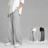 Men Summer Ice Silk Casual Pants With Drawstring Waist For Youth Comfort Fit