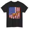Horse American Flag Shirt Horseback Riding Equestrian Lovers Women Men Tshirt Unisex T-Shirt