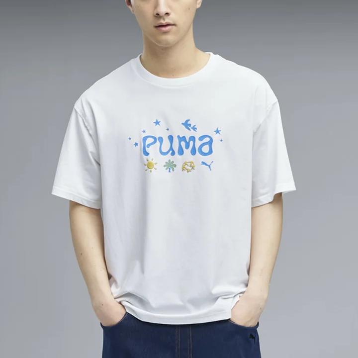 Puma Letter Logo Short Sleeve Round Neck T-Shirt Men Tops 637335-02
