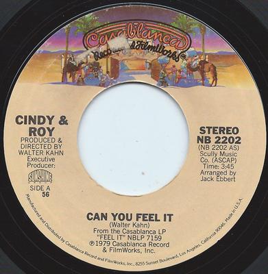 7inch Record CINDY & ROY - Can You Feel It NB2202 Casablanca 1979 US Soul/Funk Used