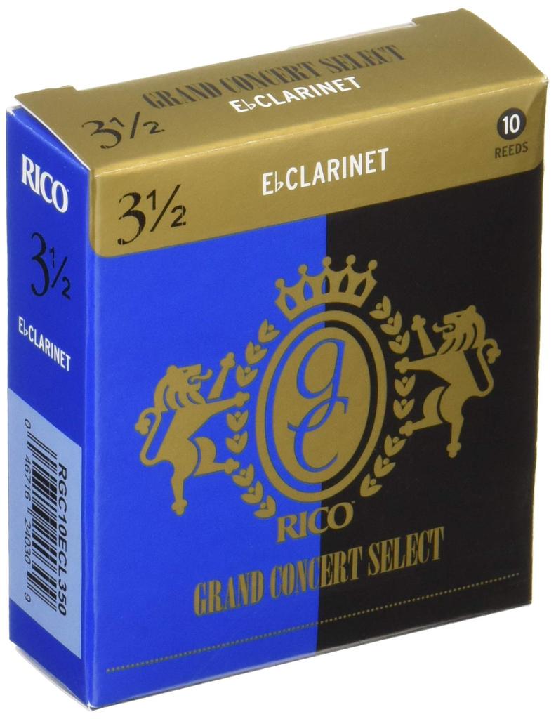 D'Addario WoodWinds Reeds for Eb Clarinet, GRAND CONCERT SELECT RGC10ECL350 [Hardness: 3.5], Pack of 10