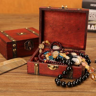 Jewelry Box Decorative Space-saving Wood Ring Gift Dressing Table Trinket Case for Table