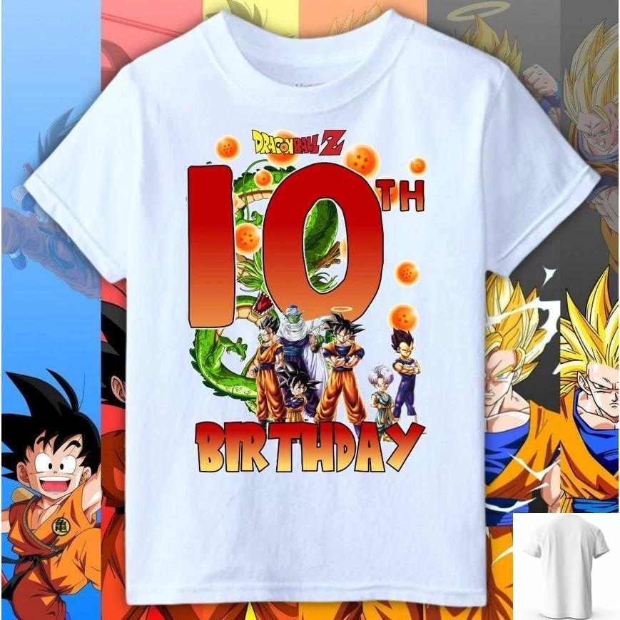2026 Summer Dragon Ball Z Birthday Pure Cotton Tshirt for Boys and Girls Aged 012 Fashionable and Casual Y2K Trendy Clothing