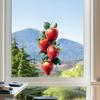 Strawberry Window Cling Watercolor Fruits Static Glass Decals Reusable Waterproof Sticker for Bathroom Kitchen Home Glass Window