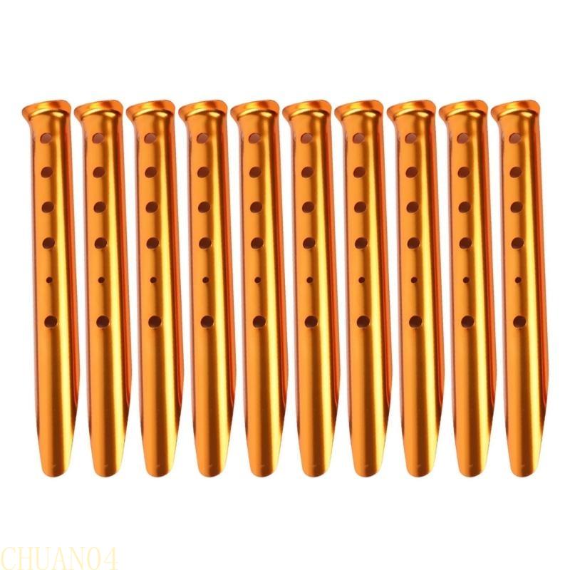 

10pcs Aluminum Tent Pegs Tent Nails Tent Stakes Snow Pegs Outdoor Camping Pegs for Camping, Hiking, Beach Outdoors золотий