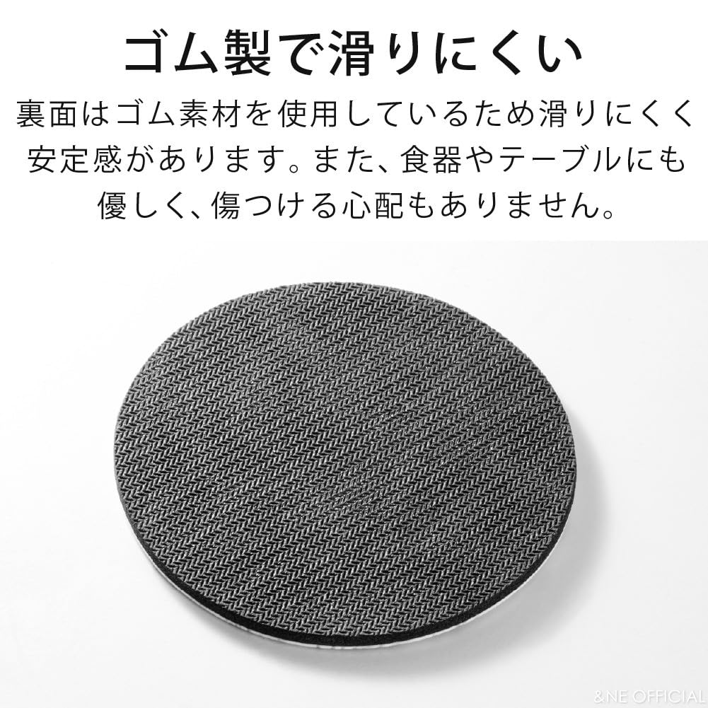 &NE Lava Stone Coasters, Soft, Printed Yellow Flower, 9cm Diameter x 0.4cm Thick, Absorbent, Asbestos-Free, Quick-Drying, Round, Non-Slip,