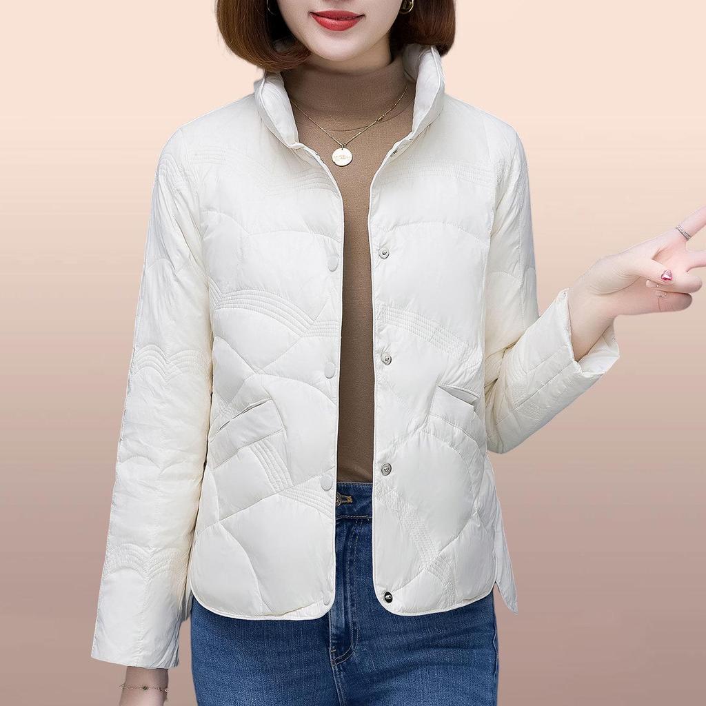 Women's Fashionable White Duck Down Jacket - 2025 Winter Lightweight & Warm Short Outerwear