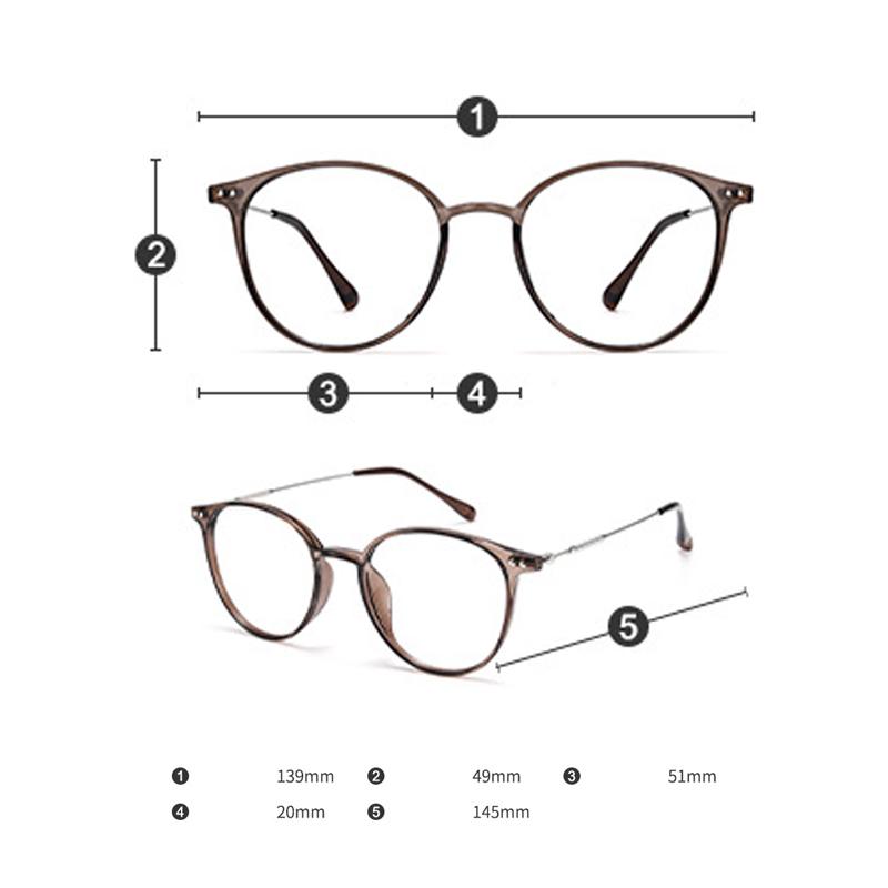 Xiaomi Myopia Glasses Women's Ultra-Light Protective Glasses Anti-Blue Light Flat-Light Glasses Round Frame Glasses Frame 9531