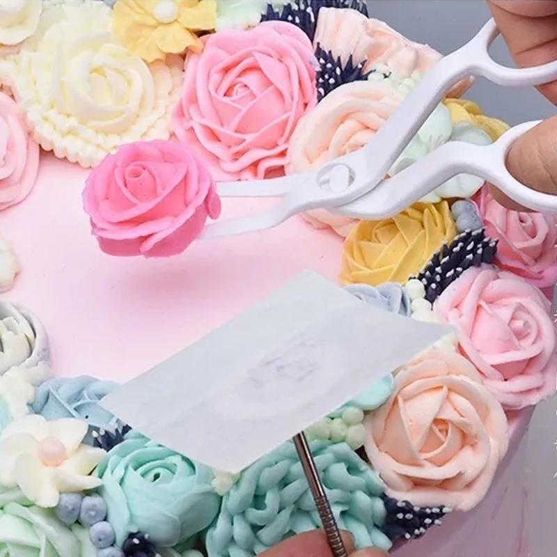 Baking Tool Set Flower Scissor Cake Tray 5pcs Tulips Rose Nozzle Cake Decoration Tools Kitchen Pastry Cupcake Baking Pastry Tool