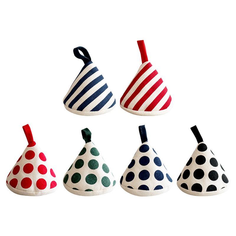 2 Stück Cartoon Küche Verbrühschutz Dreieckiger Topfdeckel, Griffkappe, Isolierhandschuhe, Niedlicher Stoff-Topfclip