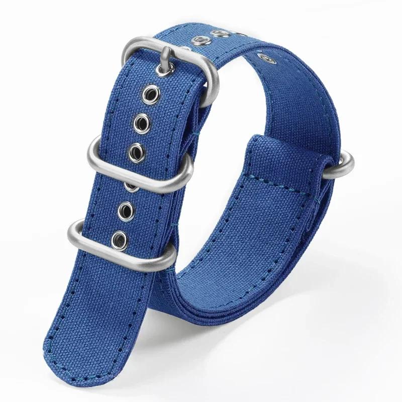 

Canvas Nylon Thick Watch Strap for Seiko Smartwatches Stainless Steel Pin Buckle Wrist Straps 18/20/22/24mm Bracelet Watchband 22mm