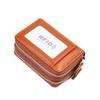 Fashion Women Card Holder Genuine Leather Double Zipper Large Capacity Female Wallet Purse