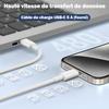 Chargeur USB-C - WENZYLIQUOX - 35W - Charge Rapide 35W - Câble MFi C94 2m - Compatible iPhone 17/16/15