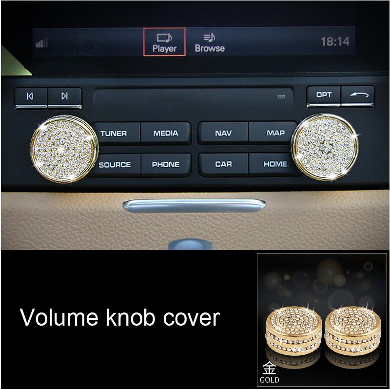 

Стайлинг автомобиля золотое кольцо громкости на руль кнопка окна отделка для Porsche Panamera Cayenne Macan салон автомобиля Color Gold