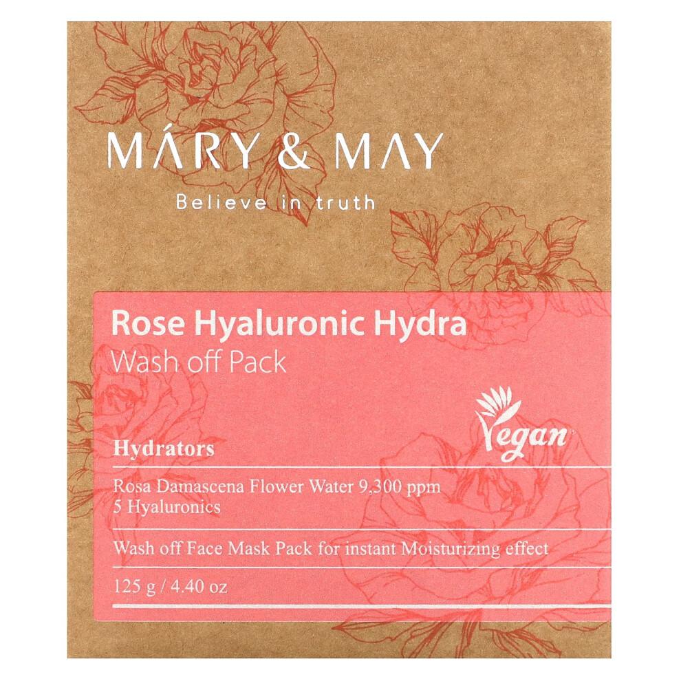 Mary & May, Rose Hyaluronic Hydra, Abwasch-Maske, 125 g (125 g)
