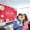 Polyester Happy Mother’s Day Backdrop I Love You Mom Hanging Banner  Photo Booth