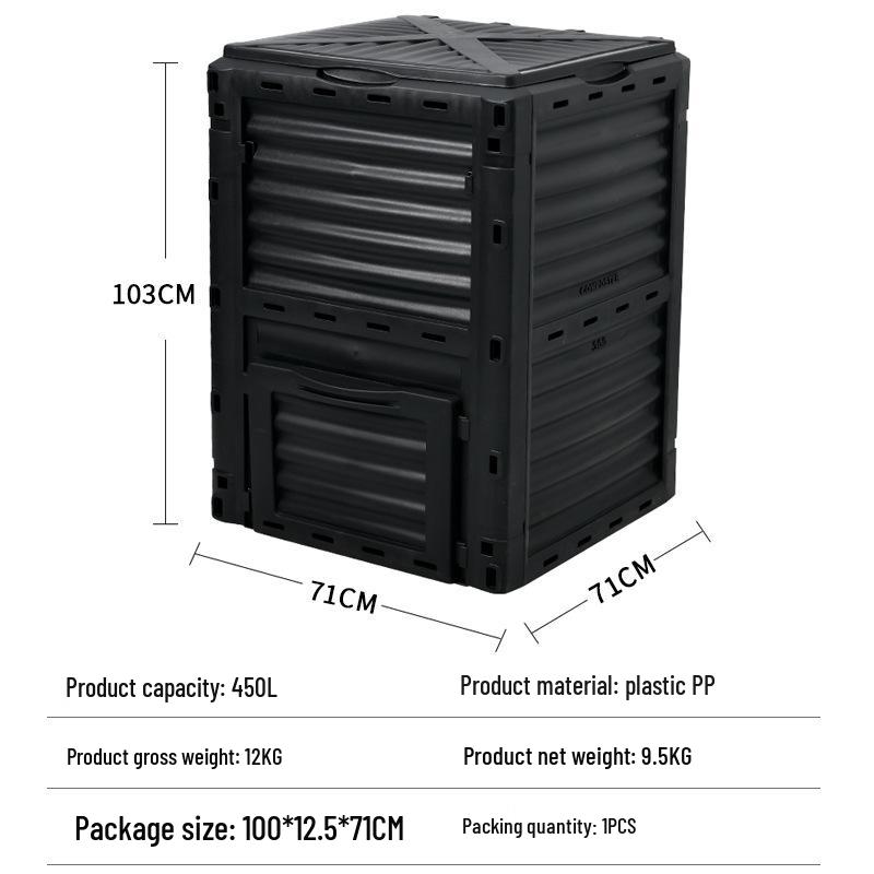 Large Capacity Outdoor Compost Bin for Yard Waste and Lawn Clippings